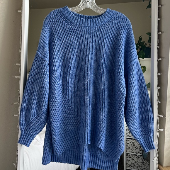 American Eagle Outfitters Sweaters - American Eagle Blue Oversized Rib-Knit Women's Sweater